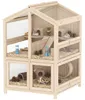 Sweiko Hamsterkäfig aus Holz 3 Etagen Nagerkäfig Produktbild-Vorschau 3