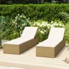 Lettino prendisole in poly rattan marrone e bianco crema Anteprima dell’immagine prodotto 2