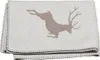 A folded blanket with a deer silhouette design. Produktbild-Vorschau
