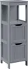 A grey wooden bathroom cabinet with two drawers and open shelves. Produktbild-Vorschau