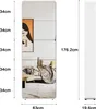 A full-length mirror with a framed picture and a couch reflected in it, with dimensions indicated. Podgląd zdjęcia produktu
