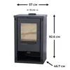 Kaminofen ALAZ K10M Schwarz 10 kW, Kamin Heizofen Produktbild-Vorschau 2