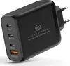 A black multi-port USB charger with the brand name and product details printed on it. Produktbild-Vorschau