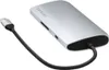 A silver Satechi USB-C Multiport Adapter with a black braided cable is shown against a white background. Produktbild-Vorschau