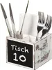 8 Stück Besteckbox, 3-fach Einteilung & Kreidetafel - Produktbild-Vorschau 3