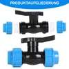 Kugelhahn für PE-Rohr 25mm – PP-Fitting, max. 16 bar, Produktbild-Vorschau 3