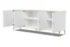 Kommode PETRA 182 cm 4D WEIß MATT mit Goldene Metallfüße Produktbild-Vorschau 3