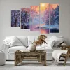 Bild auf Leinwand - Leinwandbild - 5 Teile - Öl Winter Produktbild-Vorschau 6