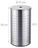 Relaxdays, Wäschekorb mit Deckel, Edelstahl, 42 l, HxD: 55 Produktbild-Vorschau 4