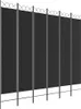 vidaXL Paravento a 6 pannelli, nero, 240x220 cm, in tessuto Anteprima dell’immagine prodotto 1