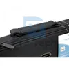 A close-up view of the handle and zipper of a black laptop bag. Produktbild-Vorschau