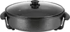 A black electric party pan with a glass lid is shown from a front-facing angle against a white background. Anteprima dell’immagine prodotto