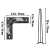 Diagrams showing the dimensions of table legs and a mounting plate. Náhled obrázku produktu