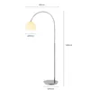 Lindby Bogenlampe Cynthia, nickelfarben, Glas, 140 cm, E27 Produktbild-Vorschau 6