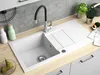 Granitspüle - Spülbecken - Küchenspüle - 86 x 43,5cm - Weiß Produktbild-Vorschau 3