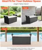 Collage of a rattan storage bench in different outdoor settings: garden, patio, and poolside. Anteprima dell’immagine prodotto