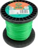 A spool of green trimmer line on a black spool, with a label on top. Produktbild-Vorschau