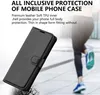 A black phone case is shown in the foreground, with a blurred image of a person running in the background. Produktbild-Vorschau