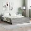 The Living Store Bettgestell mit Kopf- und Fußteil Grau Produktbild-Vorschau 2