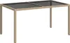vidaXL Gartentisch 150x90x75 cm Gehärtetes Glas Poly Rattan Produktbild-Vorschau 1