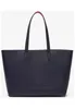 A dark blue tote bag with red lining is shown against a white background. Anteprima dell’immagine prodotto