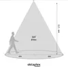 Diagram illustrating the detection range and height of a motion sensor. Produktbild-Vorschau