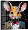 DEQOART Glasbild Echtglas 50x50 cm 'Maus in Pink' Wandbild Produktbild-Vorschau 1