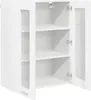 An open white cabinet with glass doors and three shelves. Produktbild-Vorschau