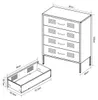 Lendo Online Ladekast Metaal 80x40x100 cm Wit Productafbeelding-voorbeeld 10