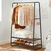 Rustikaler braun/schwarzer Stahl-Kleiderständer mit 2 Produktbild-Vorschau 5