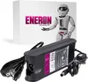 A laptop power adapter and its packaging are displayed against a white background. The packaging features a robot mascot and the brand logo. Produktbild-Vorschau