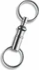 A close-up studio shot of a silver keychain connector. Produktbild-Vorschau