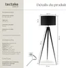 Lampadaire Lunaris, abat-jour en tissu, trépied - noir Voir les images du produit 6