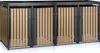 A multi-unit trash bin enclosure with a planter roof. Produktbild-Vorschau