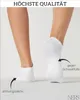 A close-up shot of a person's legs and feet wearing white ankle socks. Produktbild-Vorschau