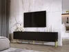 MEUBLE TV : Noir mat / Noir brillant avec pieds en or, 170 Voir les images du produit 2