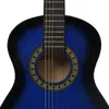 Guitare classique avec sac de débutants et enfants Bleu 1/2 Voir les images du produit 6