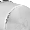 A close-up view of the bottom of a stainless steel pot, showing embossed text and symbols. Produktbild-Vorschau