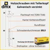 DMX - Tellerkopfschrauben 8x80 - Konstruktionsschrauben - Produktbild-Vorschau 2