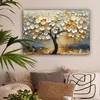 MuchoWow® - Leinwandbilder - Baum - Blumen - Gold - Beige, Produktbild-Vorschau 2