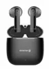 A pair of black wireless earbuds and their charging case are displayed against a white background. Náhled obrázku produktu
