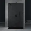 A modern, minimalist bathroom with a black walk-in shower. Produktbild-Vorschau
