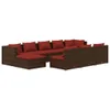 The Living Store 10-tlg. Garten-Lounge-Set mit Kissen Braun Produktbild-Vorschau 3