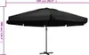 vidaXL Parasol avec mât en aluminium 500 cm noir Voir les images du produit 5