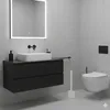 Toiletborstel, losstaand/wandmodel, siliconen, compact, wit Productafbeelding-voorbeeld 4