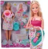 A toy doll set in its packaging, featuring a pregnant doll, a baby doll, a crib, and other accessories. Anteprima dell’immagine prodotto