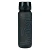 A black water bottle with a light blue logo on a white background. Produktbild-Vorschau