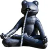 Teichfigur Yoga-Frosch im Schneidersitz meditierend Produktbild-Vorschau 1