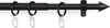 Gardinenstangen-Set 120-220cm (Schwarz, Endstücke Kegel) Produktbild-Vorschau 1