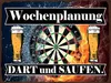 vianmo Holzschild 30x40 cm Wochenplanung Dart und Saufen Produktbild-Vorschau 1